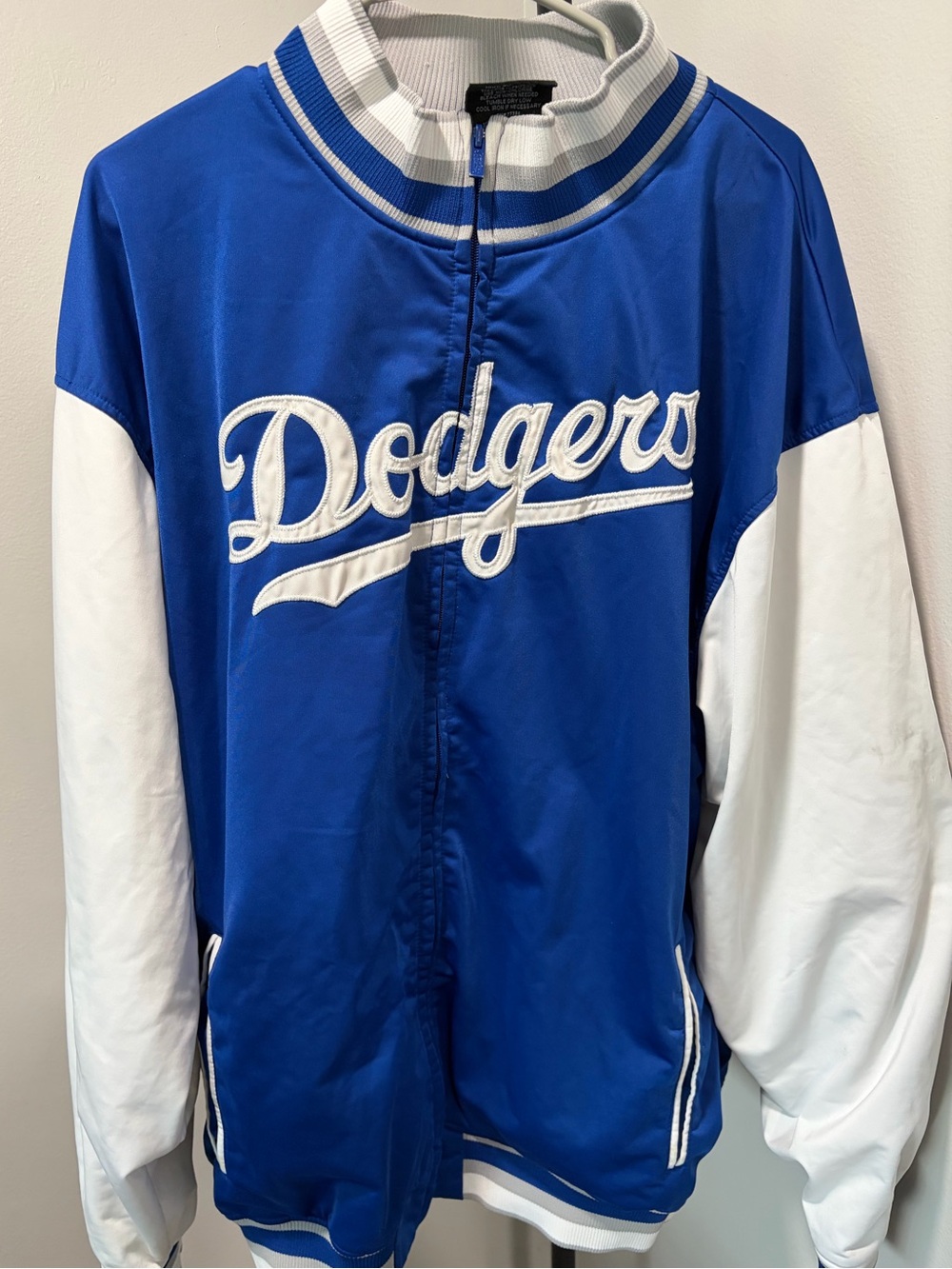 Stitches Blue and White Dodgers Bomber Jacket